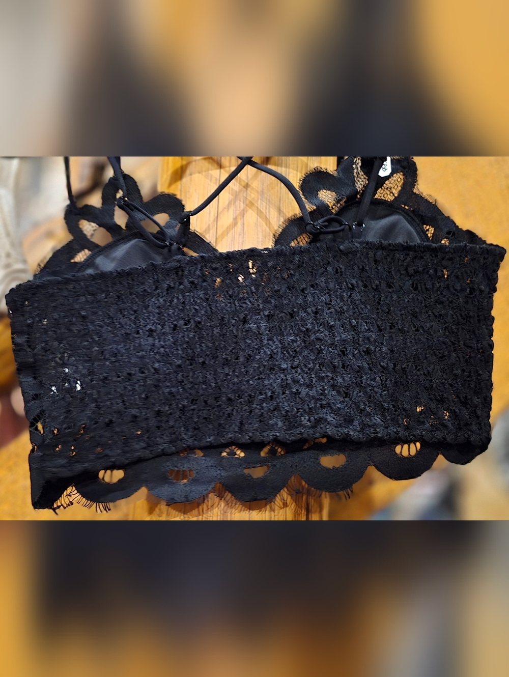 Set Of 3,New, 3 Pcs Lace Bralettes in Black, Lavender and Peach - Picture 6 of 9